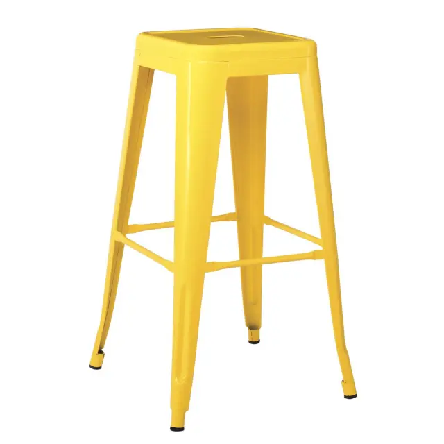 Σκαμπό Bar RELIX Στοιβαζόμενο Κίτρινο Μέταλλο 43x43x76cm