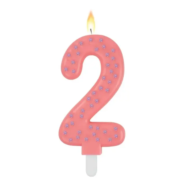 LEGAMI MAXI CANDLE - NUMBER 2 - PINK