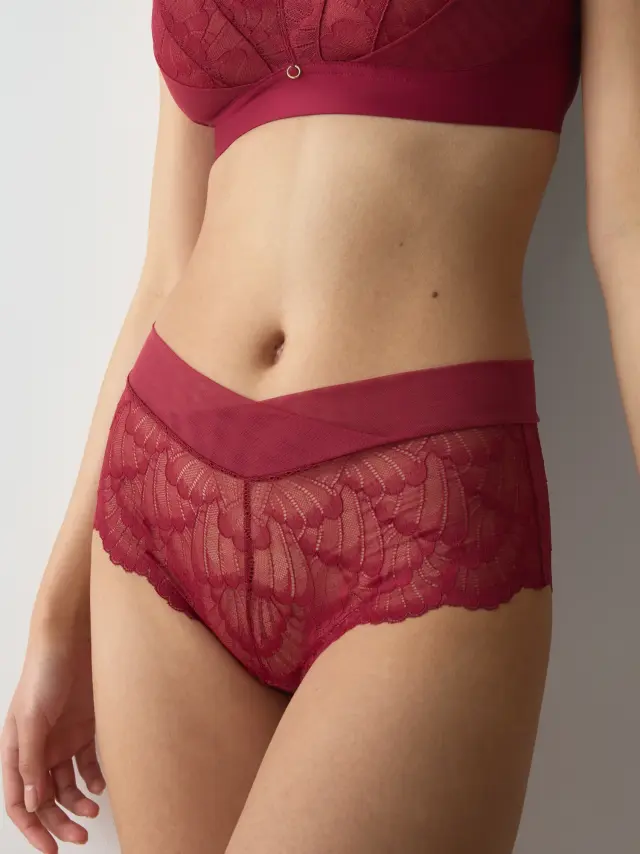 Triumph Σλιπ Love In Lace Shorty Μπορντό 3