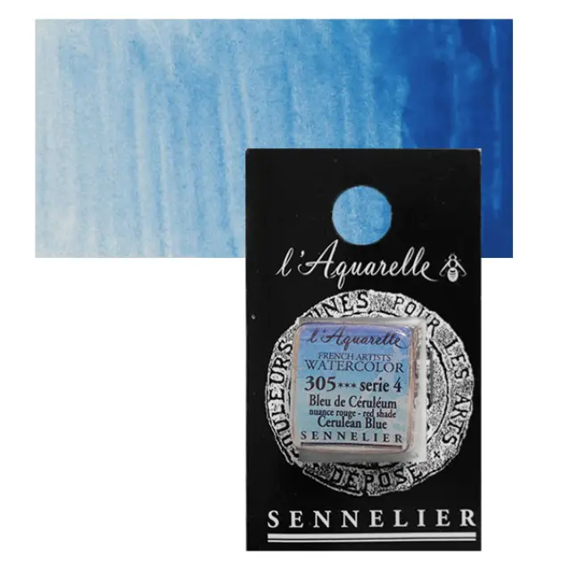 Χρώμα Ακουαρέλας Sennelier l Aquarelle Half Pan - 305 Cerulean Blue Red Shade