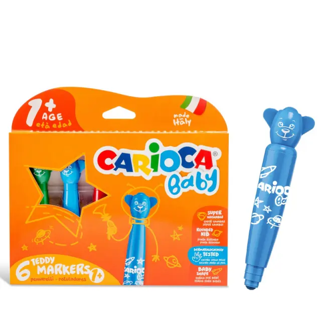 Carioca Μαρκαδοροι Teddy Baby 1+ Cariocis 6 Τεμαχια (133006110)