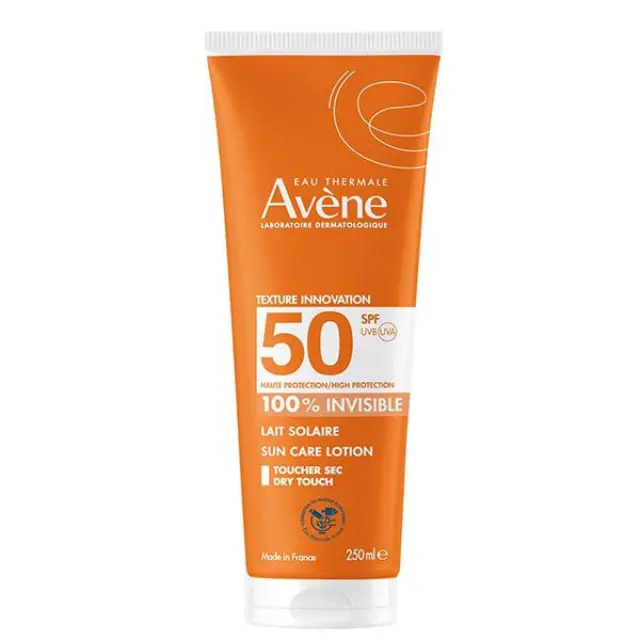 Avene Sun Eau Thermale Lait Solaire Αντηλιακό Γαλάκτωμα Προσώπου & Σώματος 100% Invisible SPF50+ 250ml