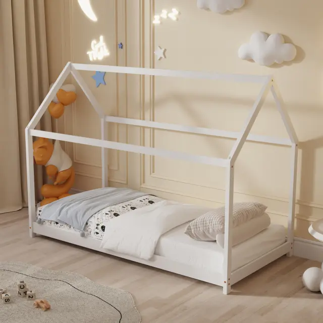 ΚΡΕΒΑΤΙ ΠΑΙΔΙΚΟ FB9677.03 τ.MONTESSORI ΞΥΛΟ ΠΕΥΚΟ ΛΕΥΚΟ- 190x90εκ 2