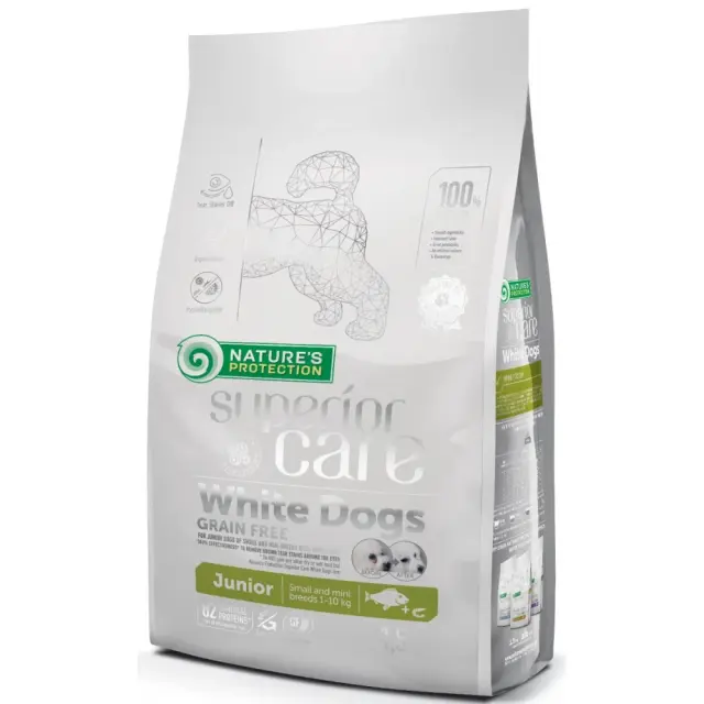 Nature s Protection Superior Care Grain Free White Dog White Fish Small & Mini Junior Ξηρά Τροφή Σκύλου με Λευκά Ψάρια 1.5kg