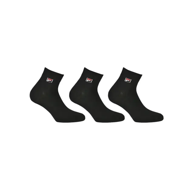 FILA Unisex Κάλτσες Quarter Plain - 3 Ζεύγη, Χρώμα Μαύρο - 35-38