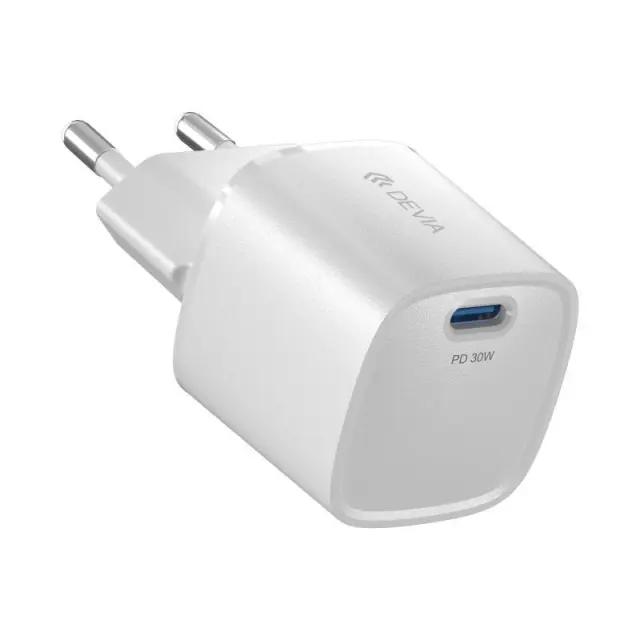 Φορτιστής Ταξιδίου Ταχείας Φόρτισης Devia RLC-545 Mini με Έξοδο USB C GaN PD 30W Extreme Λευκό N70379