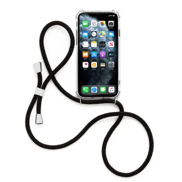 Διάφανη Θήκη με Λουράκι - Black (Samsung Galaxy A02s)