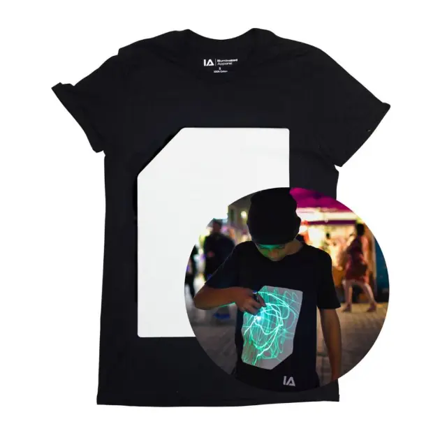 Illuminated Apparel Interactive Glow In The Dark T-Shirt (Black 9-11 Years) 2