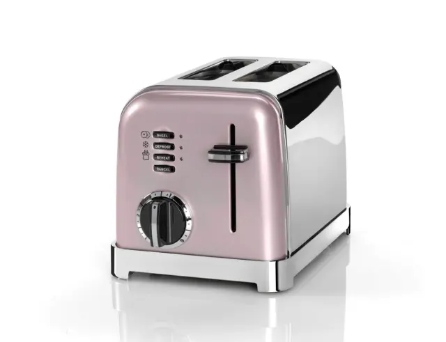 Φρυγανιέρα Cuisinart CPT160PIE με ισχύ 900W και χωρητικότητα 2 φέτες ψωμιού - PinkCPT160PIE
