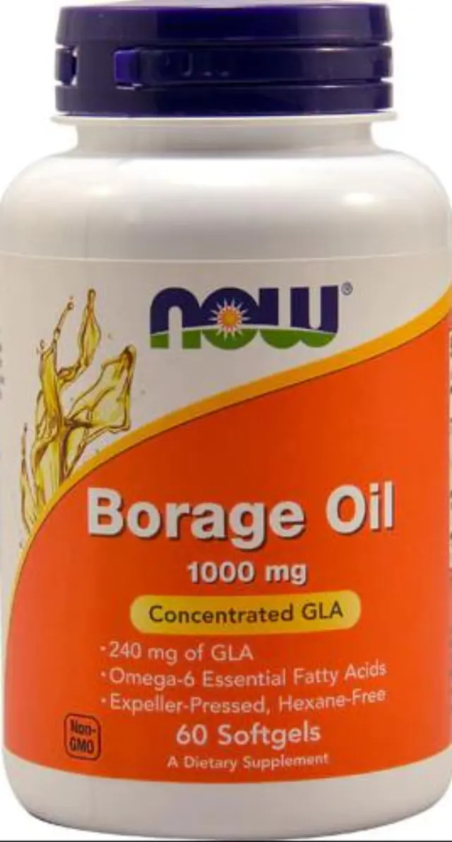 Now Foods Borage Oil Highest GLA Concentration Έλαιο Βοράγου 1000mg 60 μαλακές κάψουλες