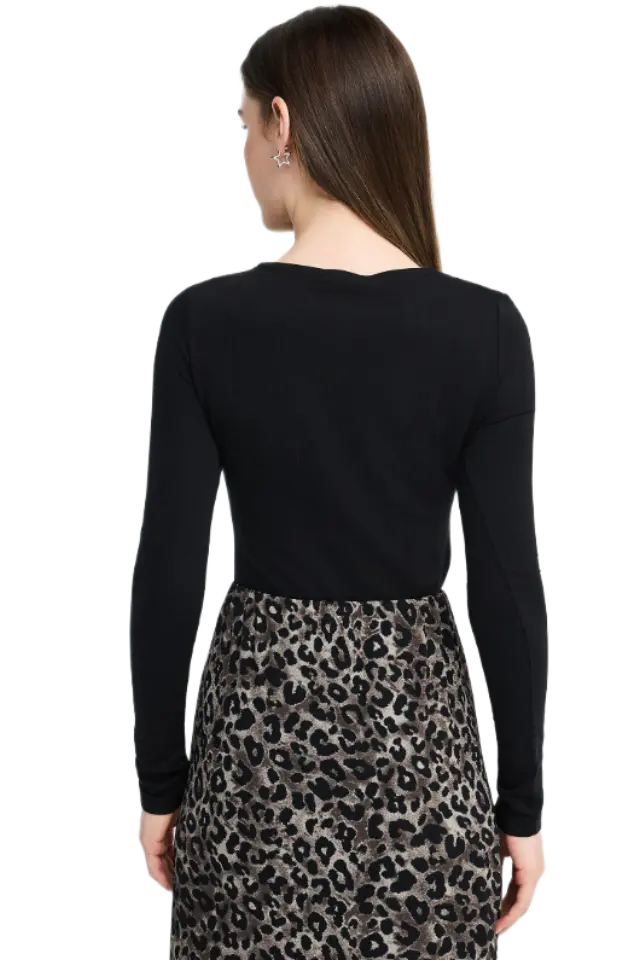 FunkyBuddha γυναικείο μακρυμάνικο rib κορμακι με cut out FBL014-108-17-1 2