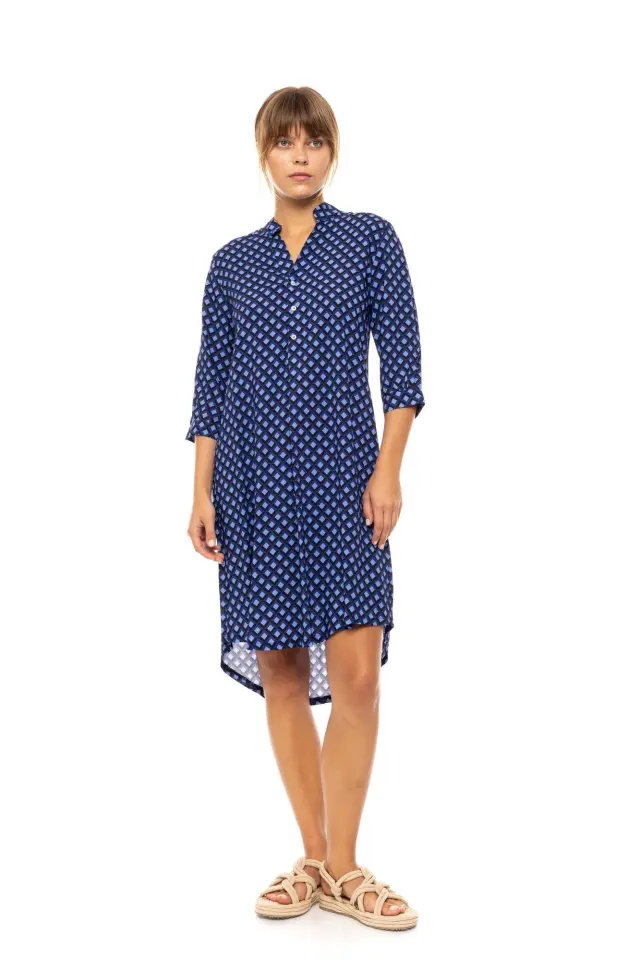 Beachwear Long B568 Blue Azure Pink Label 2