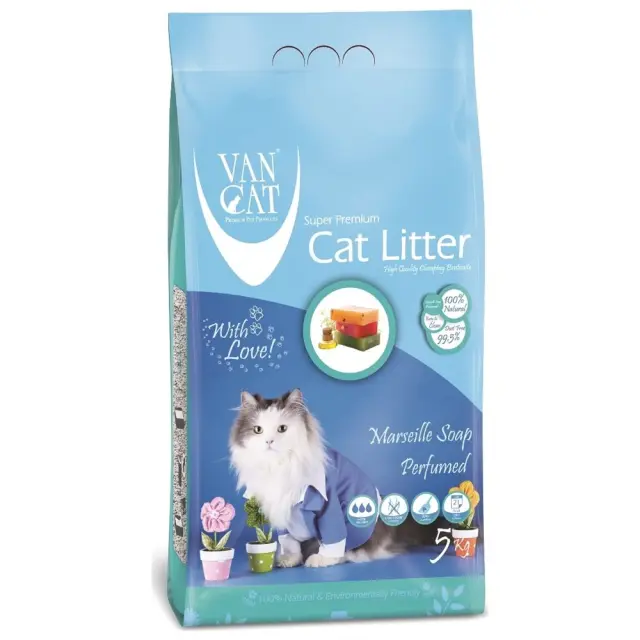 Van Cat Marseille Soap Άμμος Υγιεινής Μπετονίτη με Άρωμα Σαπούνι Μασσαλίας 5.9Lt (5Kg) Μονόχρωμο