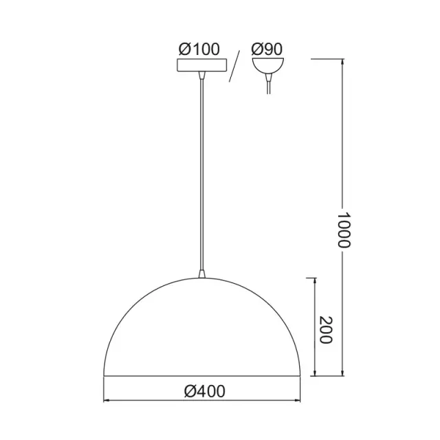 ΚΡΕΜΑΣΤΟ Φ/Σ 1XE27 ΜΕΤΑΛΛΙΚΟ ΛΕΥΚΟ Φ40cm MELINA / OD5391MW 2