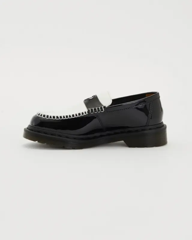 Dr. Martens Penton Heart Γυναικεία Loafers από Δέρμα Μαύρα & Λευκά - EU 38 3