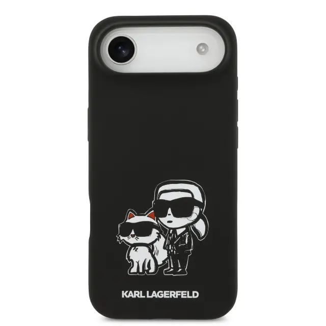 Karl Lagerfeld Liquid Silicone K&CH Sketch MagSafe Case for iPhone Air Black 3