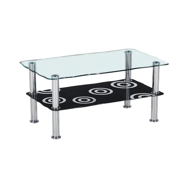 Τραπεζάκι Σαλονιού DANIEL Μέταλλο/Γυαλί Silver/Clear 75x45x41cm
