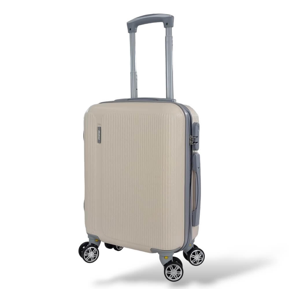 Σκληρή Βαλίτσα Καμπίνας 55x36x22 +5cm Επέκταση PLAYFULBAGS PS802-20 (Max 52lt) - Ροζ/Χρυσό