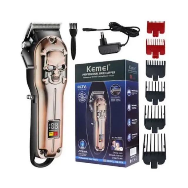 Kemei Επαγγελματική Επαναφορτιζόμενη Κουρευτική Μηχανή Χάλκινη KM-2618