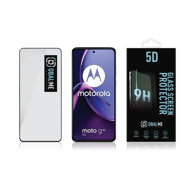 OBAL:ME 5D Glass Screen Protector for Motorola G84 Black 3