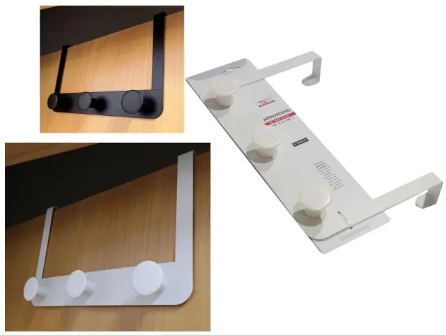 Κρεμάστρα Πόρτας 3 Θέσεων Μέταλλο 30x7.5x20cm Σε 2 Χρώματα