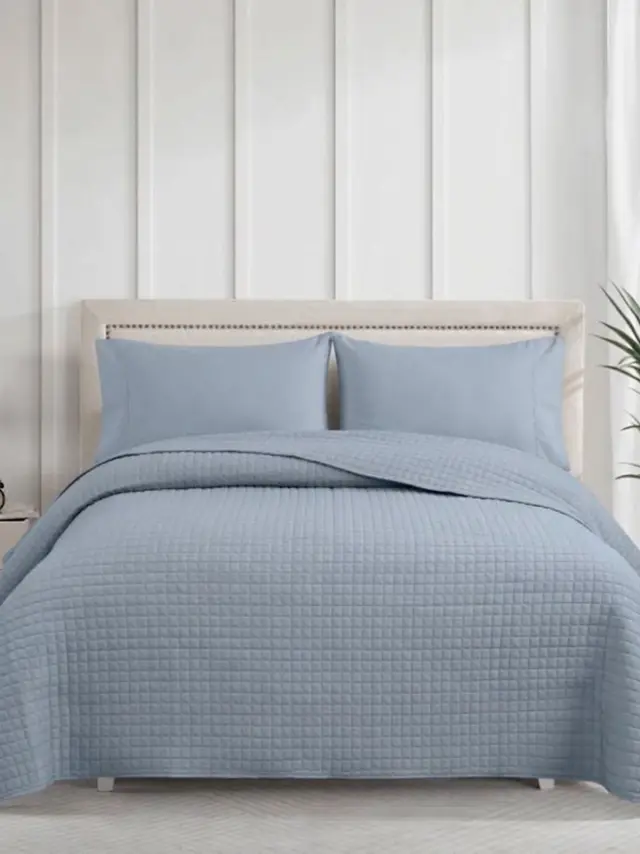 Κουβερλί Voielo Check Grey King Size (240x250) Sunshine