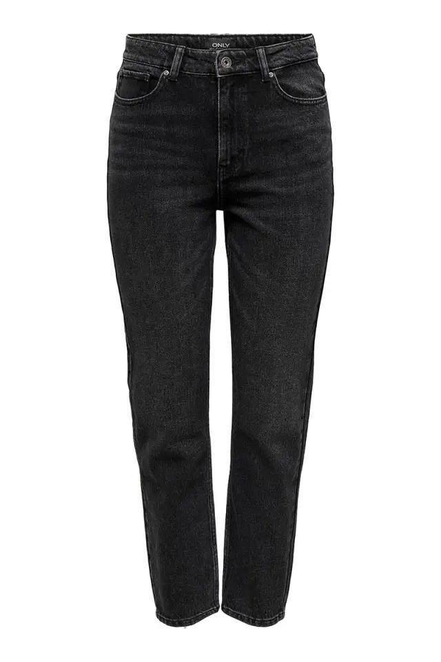Only Onlemily Jeans Ψηλόμεσο με Ίσια Γραμμή NOOS Μαύρο 3