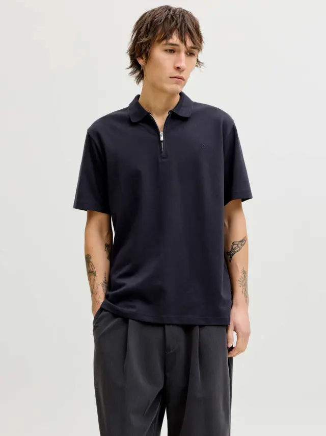JPRBLAETHAN SS ZIP POLO SN Night Sky