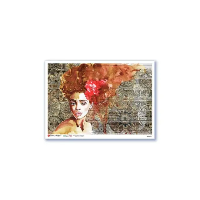 Ριζόχαρτο για Decoupage PaperD, Κοκκινομάλλα κοπέλα, 32x45cm