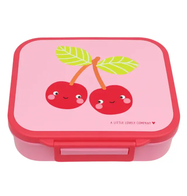 A Little Lovely Company Δοχείο Φαγητού με Χωρίσματα Lunch Box 900 ml - Happy Cherries LBHCPI61