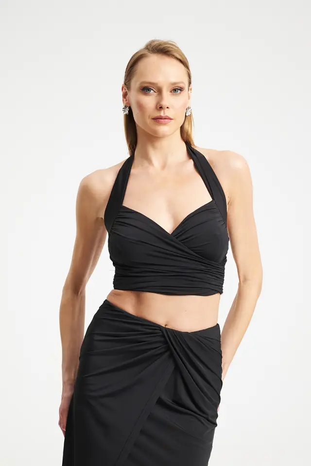 Cropped Halter Top με Draping STAYS TOP - XS 2