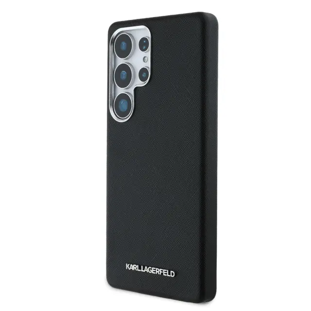 Karl Lagerfeld PU Saffiano Metal Logo and Frame Case for Samsung Galaxy S25 Ultra Black 2