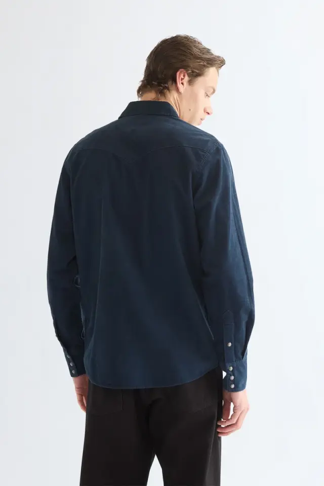 Wrangler Ανδρικό Πουκάμισο Κοτλέ 112386903 - Dark Sapphire - XXL 2