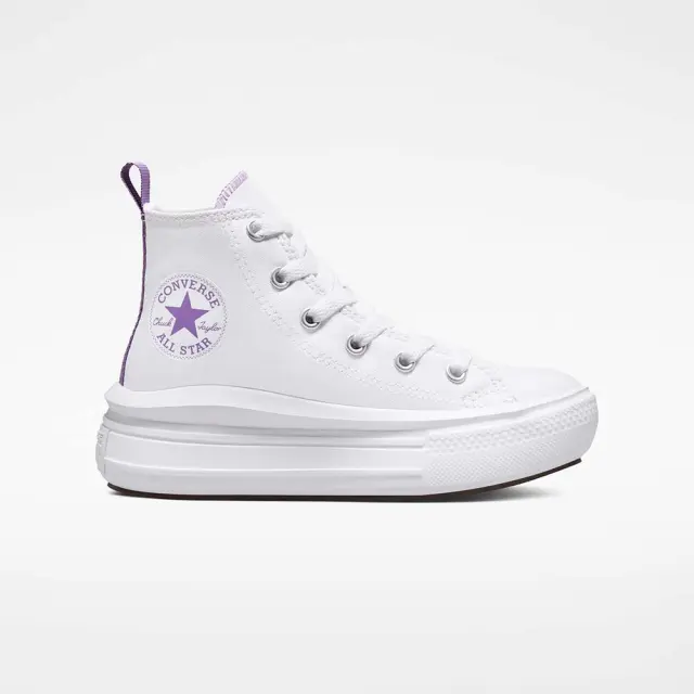 Converse Kids Chuck Taylor All Star Move HI Platform Άσπρο - Μωβ A03669C (Converse)