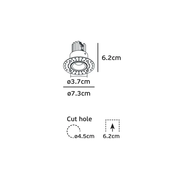 Abel 04445/B/C Χωνευτό φωτιστικό οροφής led trimless 5W 4000K 30° μαύρο 2