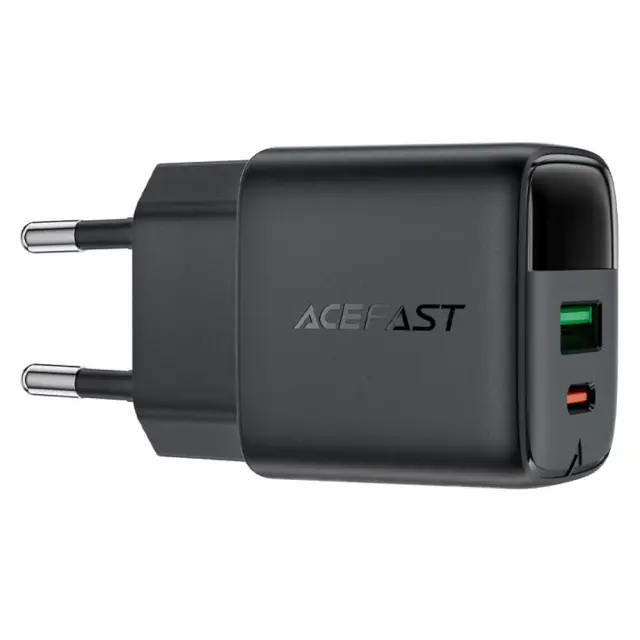 Φορτιστής Ταξιδίου Acefast A114 Fast Charging 1xUSB-A + 1xUSB-C PD25W QC3.0 GaN με LED Ένδειξη Μαύρος 3
