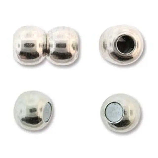 Μαγνητικό Κούμπωμα Antique Silver για Κορδόνια Ø5mm - 12x10mm - 2τεμ (1σετ)