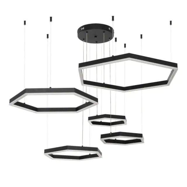 LED Κρεμαστό Φωτιστικό Οροφής LEXAGON 120Watt CCT με Τηλεχειριστήριο Μαύρο KLV-101-0179 2