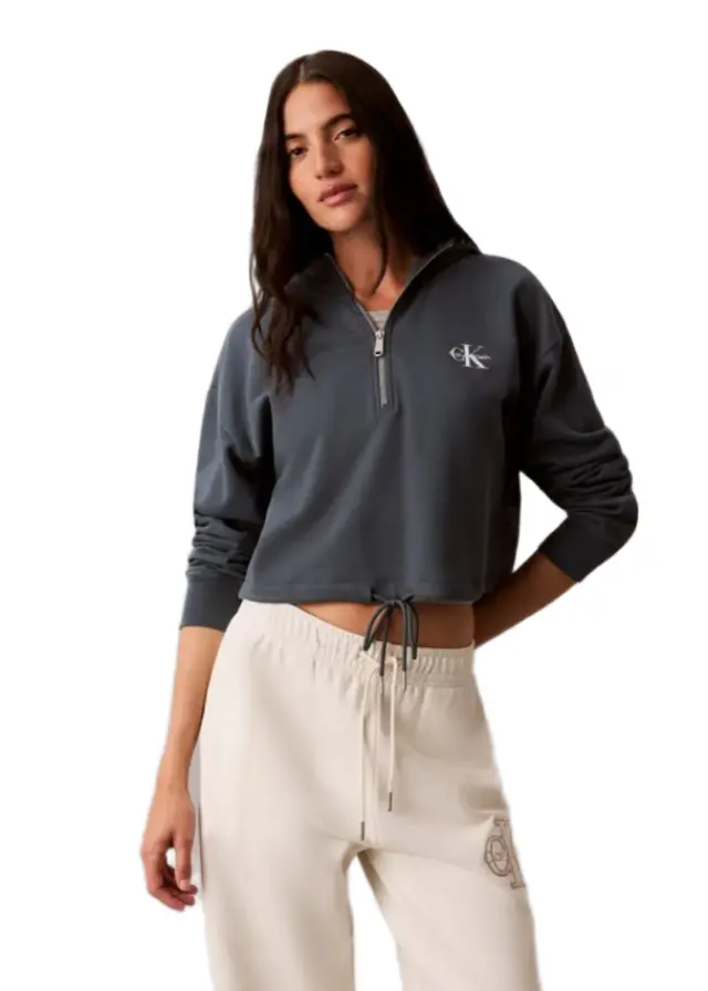 Calvin Klein γυναικεία κροπ φούτερ μπλούζα με κουκούλα LV047G203G-1