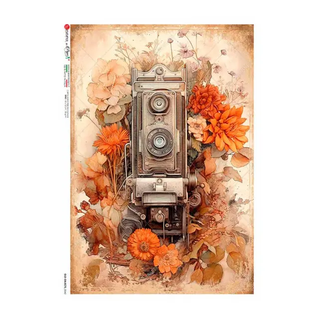 Ριζόχαρτο για Decoupage PaperD, Vintage φωτογραφική μηχανή, 30x40cm