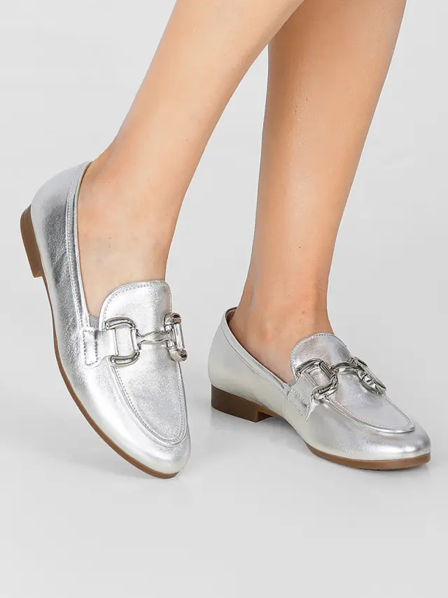 Gabor Μοκασίνια-Loafers Γυναικείο δέρμα Ασημί GAB/62431 80-SILBER 2