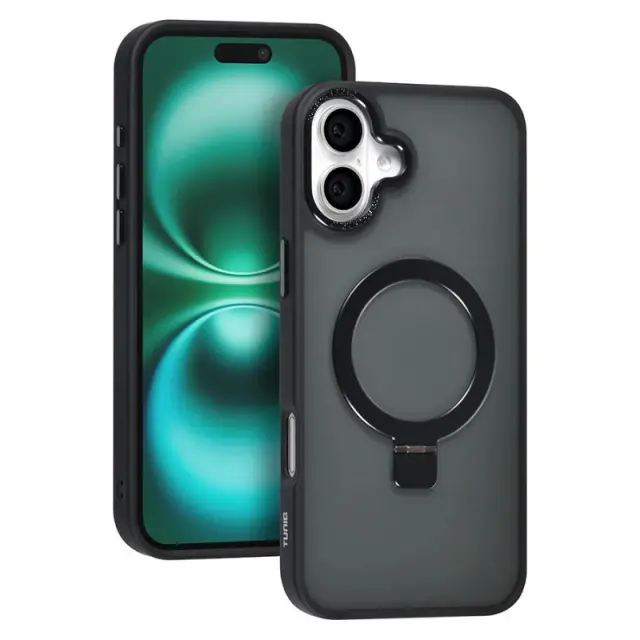 TUNIQ iPhone 16 Plus Back cover case - Magsafe - Ringstand - Black