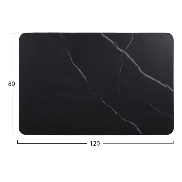 ΕΠΙΦΑΝΕΙΑ ΤΡΑΠΕΖΙΟΥ SINTERED STONE FB96656.03 BLACK MARBLE-ΠΛΑΙΣΙΟ ALU ΜΑΥΡΟ 120x80εκ. 2