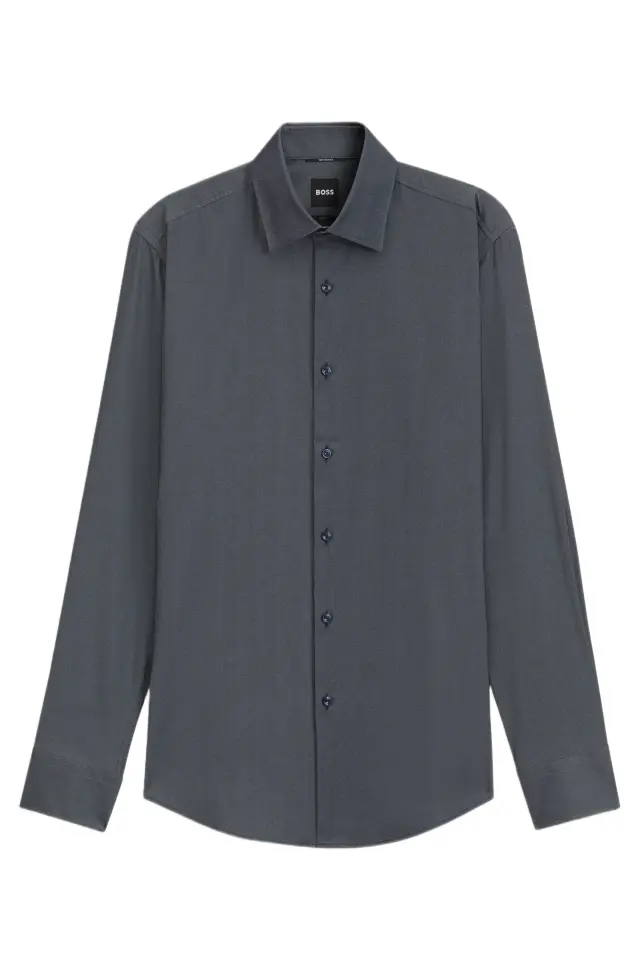 Boss ανδρικό μονόχρωμο πουκάμισο slim fit 50503356-2