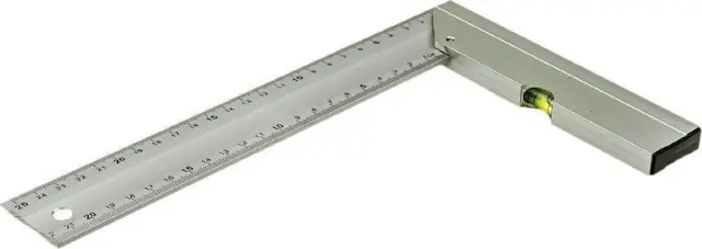 Γωνία μαραγκών - αλουμινίου με αλφάδι, 250mm