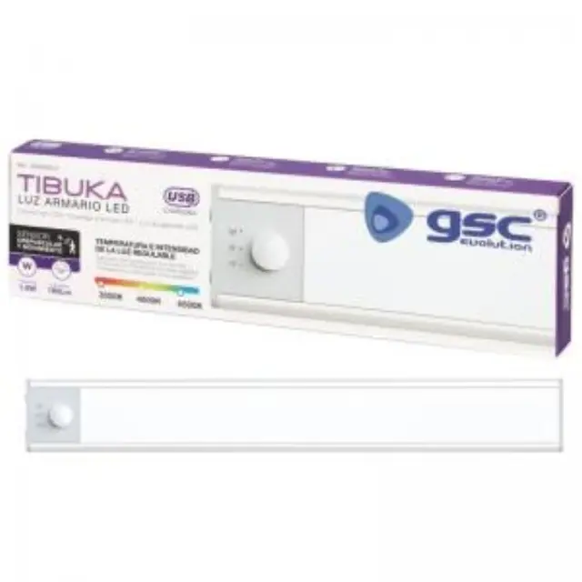 Φωτιστικό LED GSC Tibuka 60cm με Αισθητήρα Κίνησης 180lm 3000K έως 6500K Ασημί N70528 3