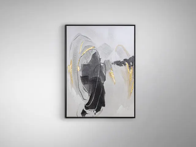 Πίνακας acrylic 75x100 RASGOS I Άσπρο Γκρί Εκρού Μαύρο Μπεζ Χρυσό