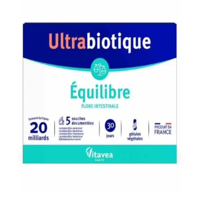 HEALTHLAND Ultrabiotique Balance 30 days Συμπλήρωμα Διατροφής Με Προβιοτικά Και Πρεβιοτικά 30 Φυτικές Κάψουλες