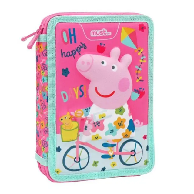 Must Κασετίνα Διπλή Γεμάτη Peppa Pig Happy Days (000482702)