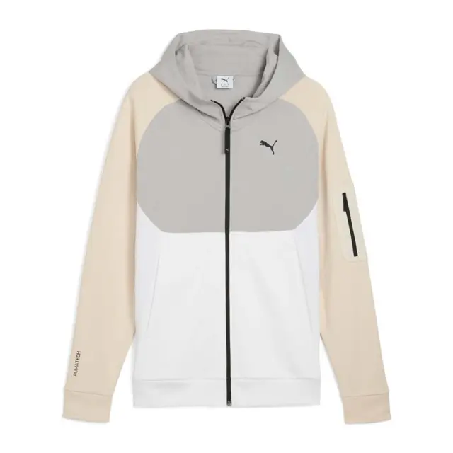 Puma Men's Pumatech Full-Zip Hoodie Άσπρο - Γκρι 688045-87 (Puma)